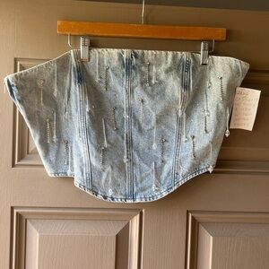 Forever 21 Blue Denim Crop Top